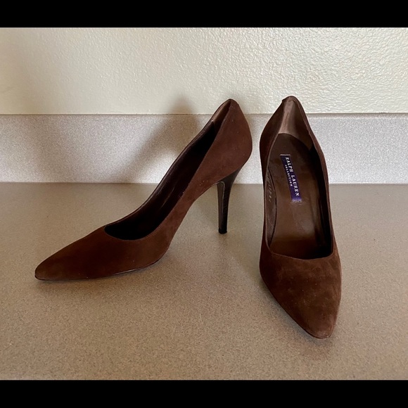 Ralph Lauren PURPLE LABEL Suede Heels - Picture 2 of 4